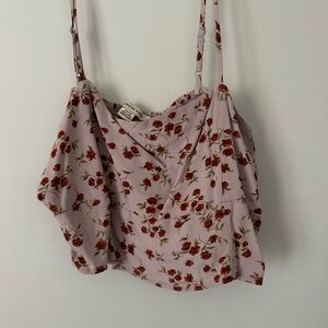 american eagle light pink floral tank